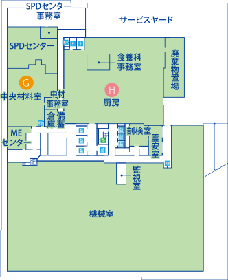 院内マップB1Fの案内図