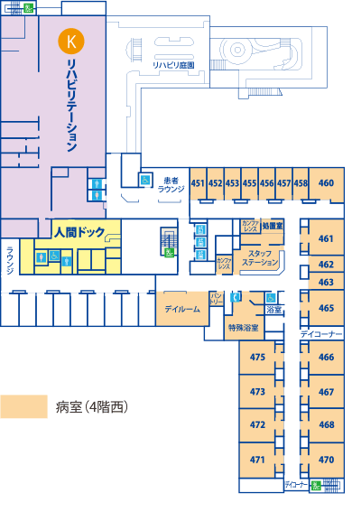 院内マップ4Fの案内図